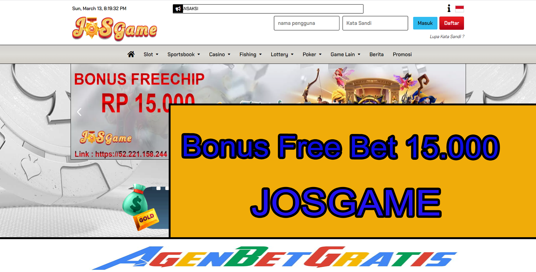 JOSGAME - Bonus FreeBet 15.000