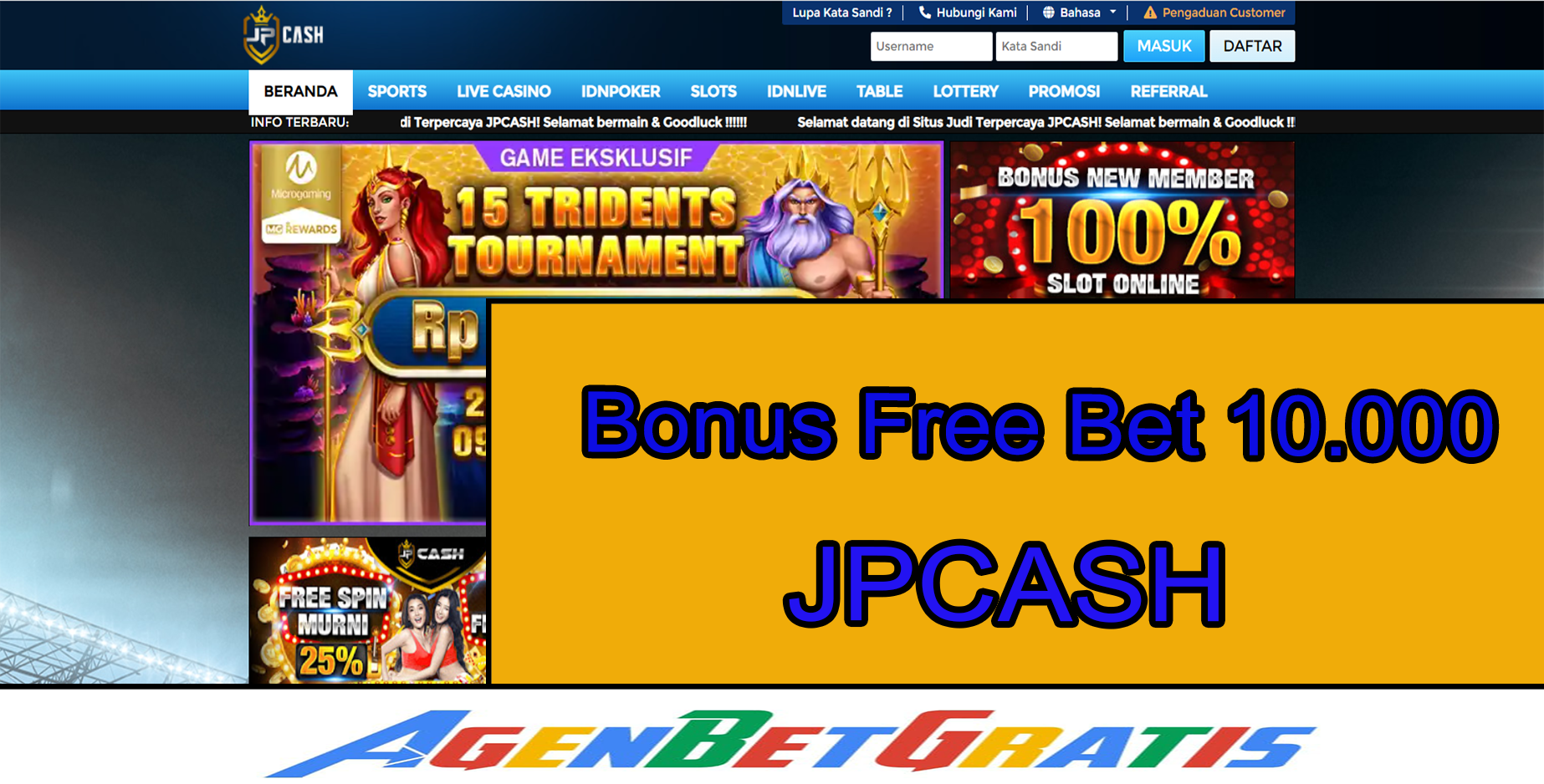 JPCASH - Bonus FreeBet 10.000