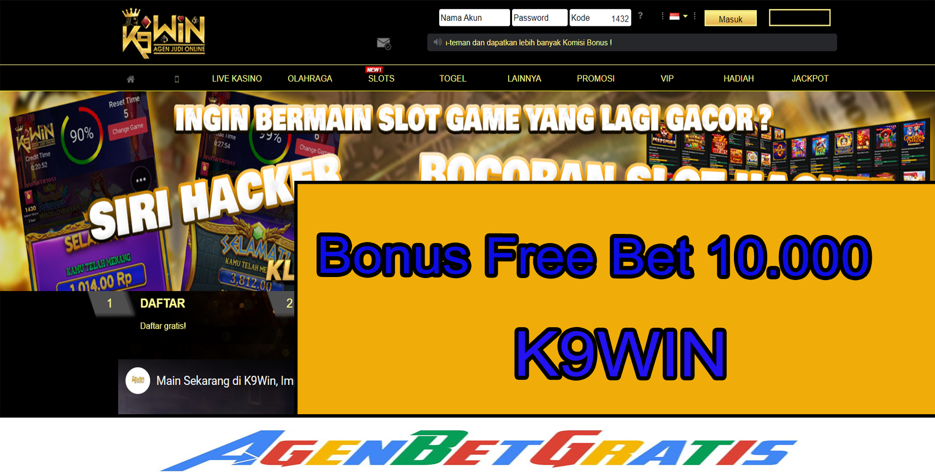 K9WIN - Bonus FreeBet 10.000