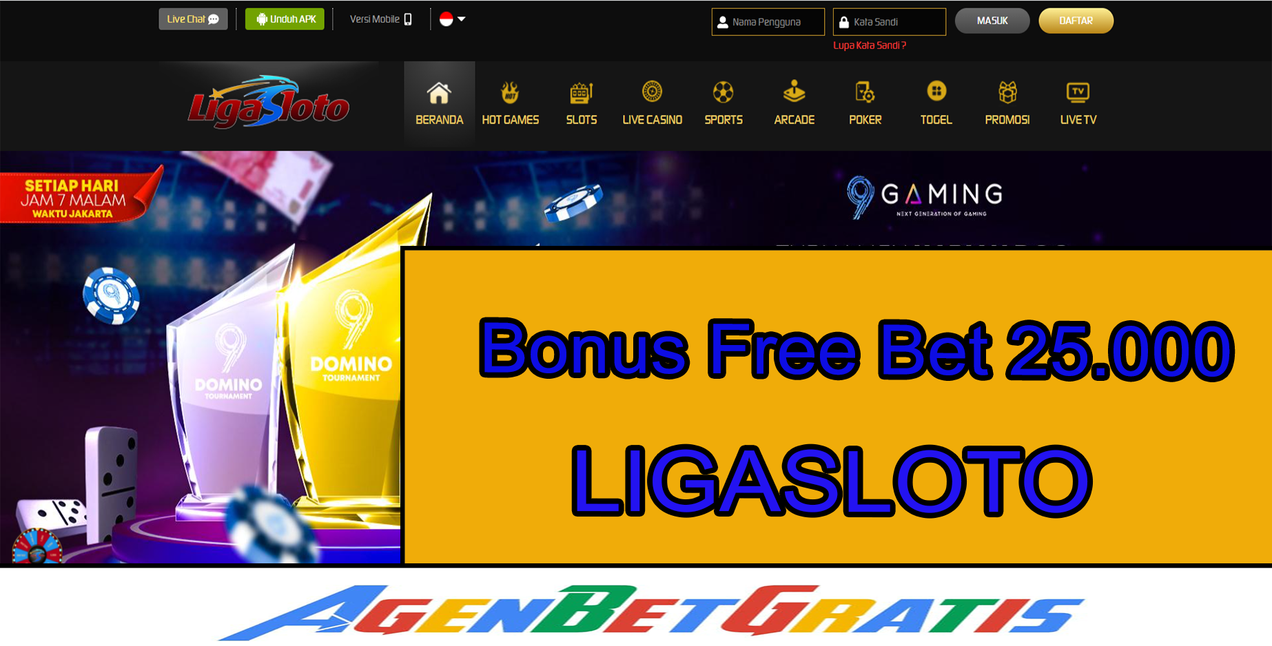 LIGASLOTO - Bonus FreeBet 25.000