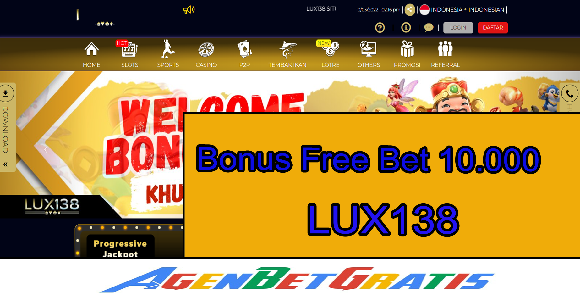 LUX138 - Bonus FreeBet 10.000