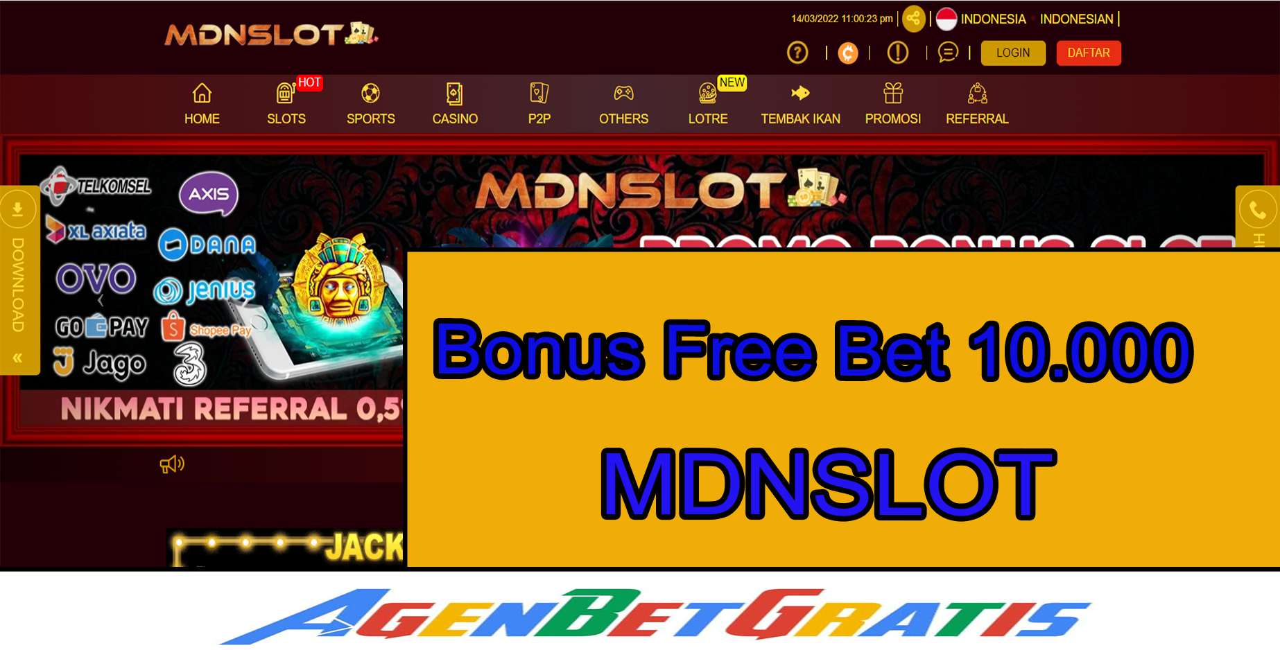 MDNSLOT - Bonus FreeBet 10.000