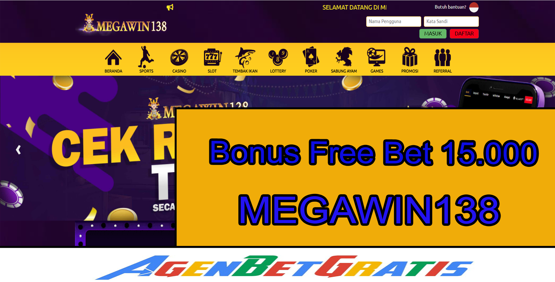 77LUCKS - Bonus FreeBet 15.000