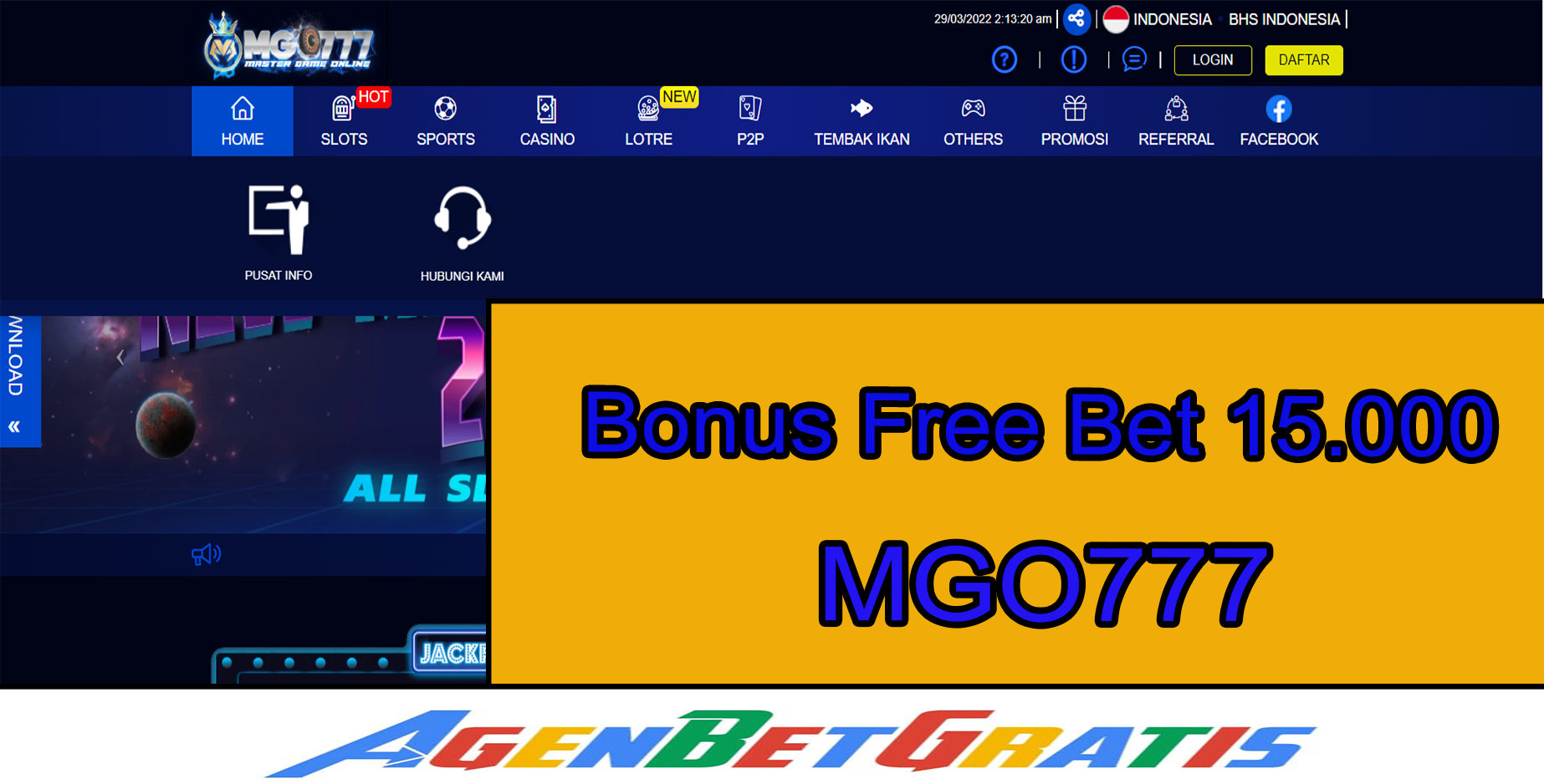 MGO777 - Bonus FreeBet 15.000