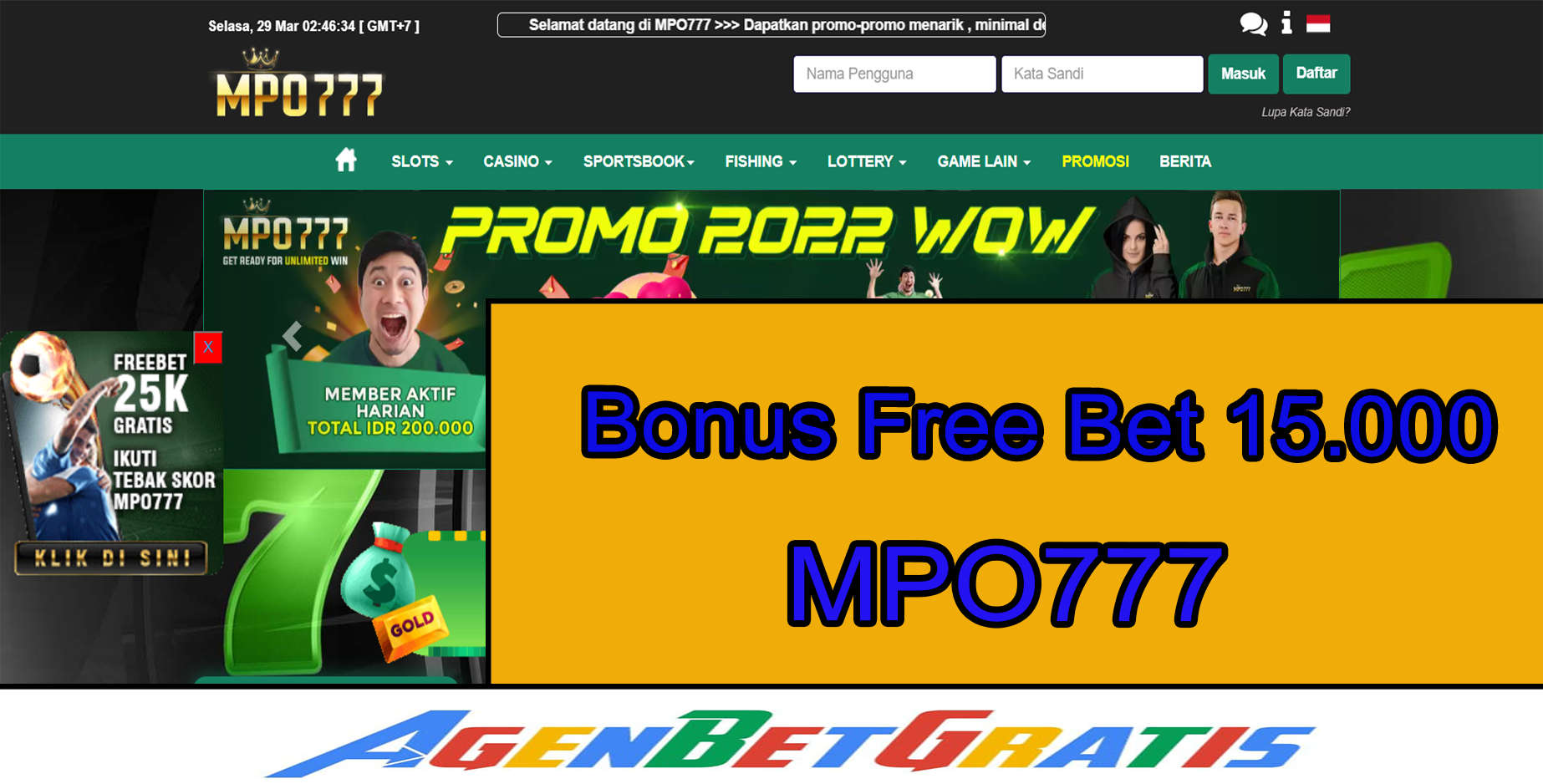 MPO777 - Bonus FreeBet 15.000