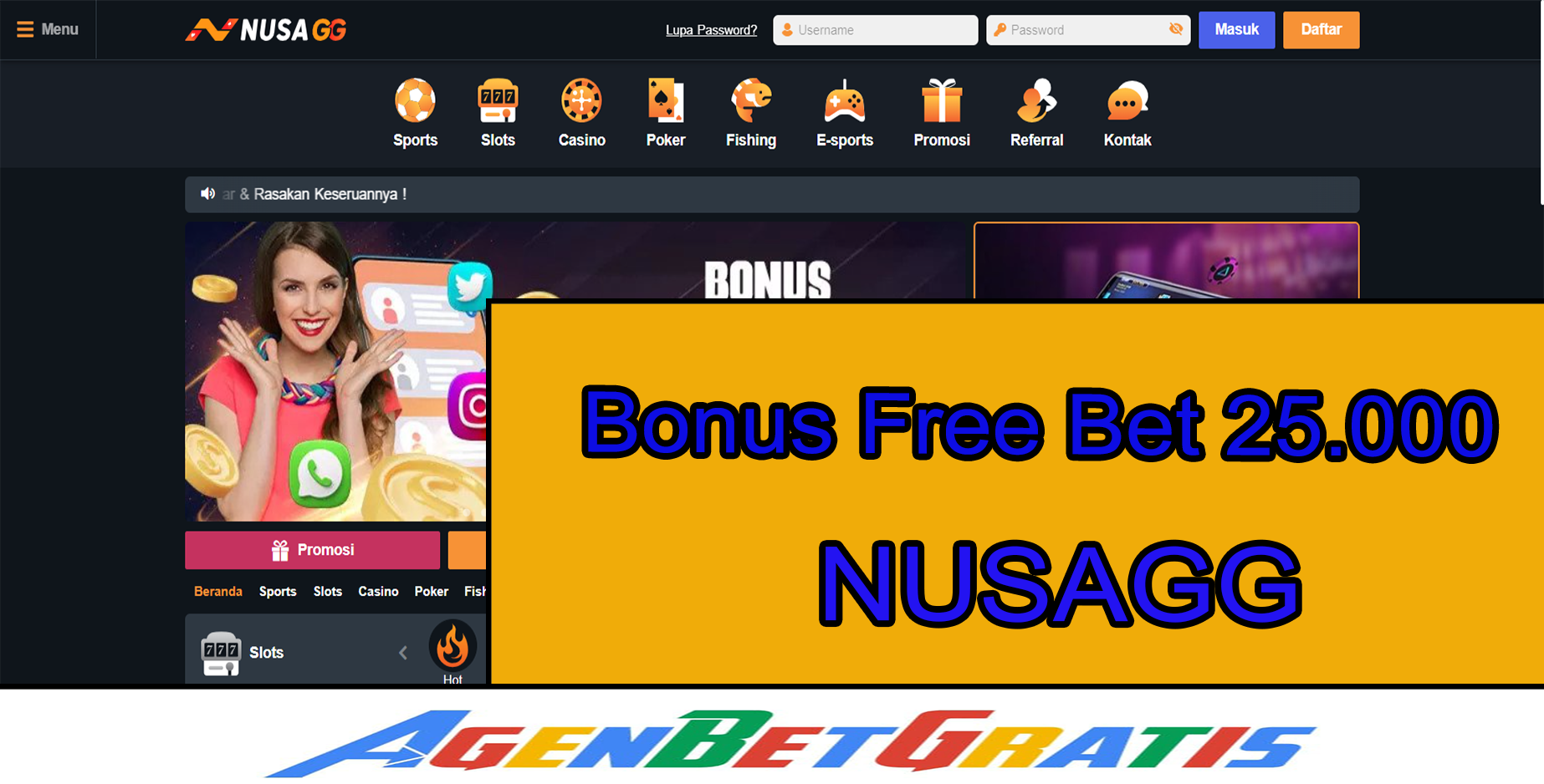 NUSAGG - Bonus FreeBet 25.000