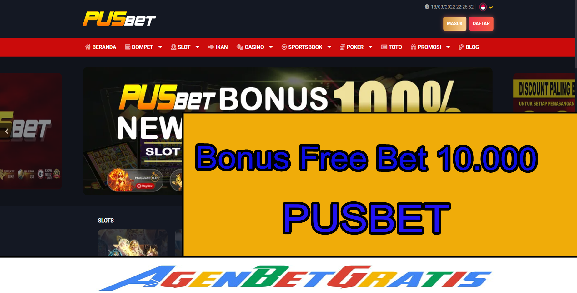 PUSBET- Bonus FreeBet 10.000