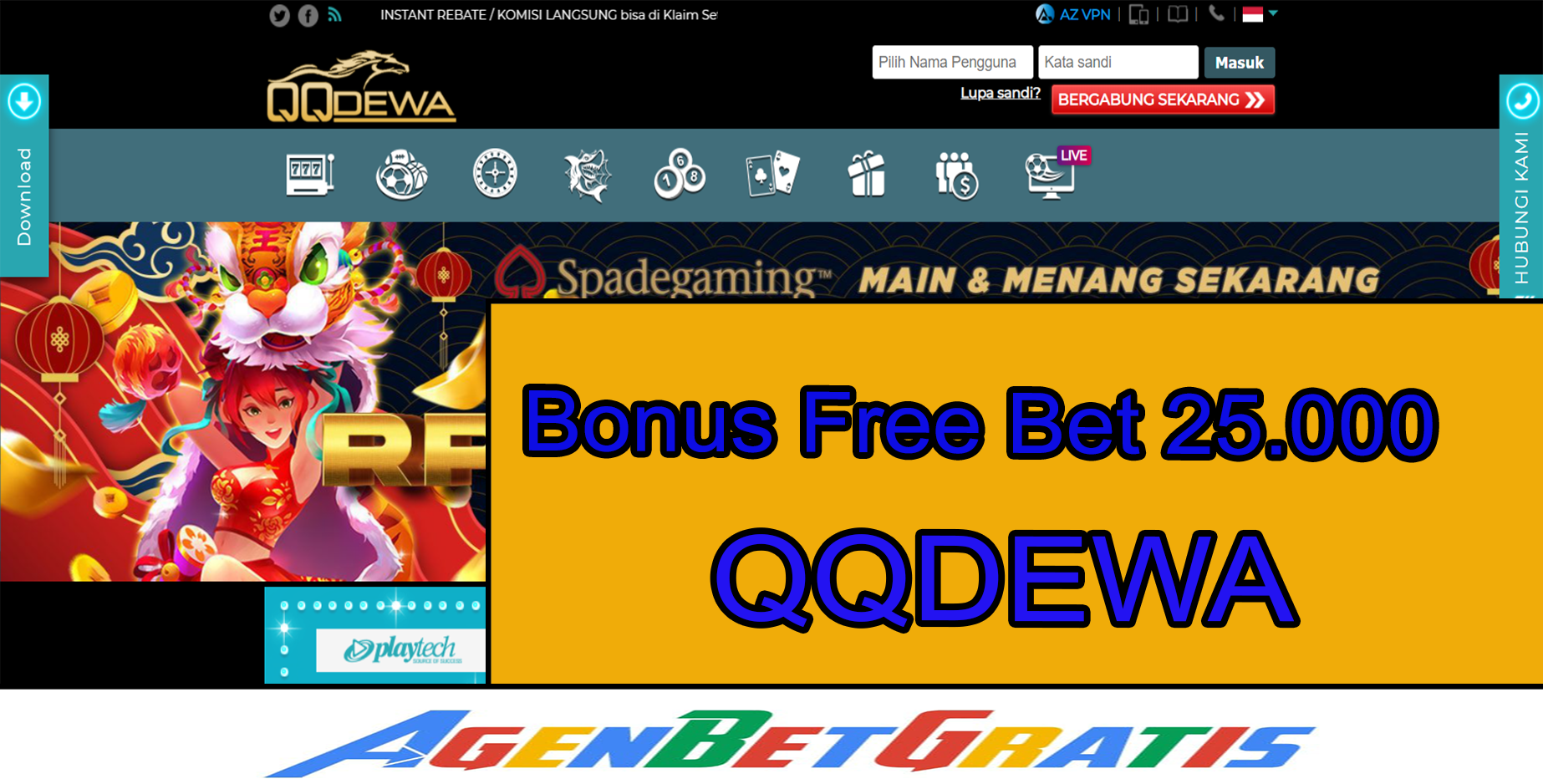 QQDEWA  - Bonus FreeBet 25.000