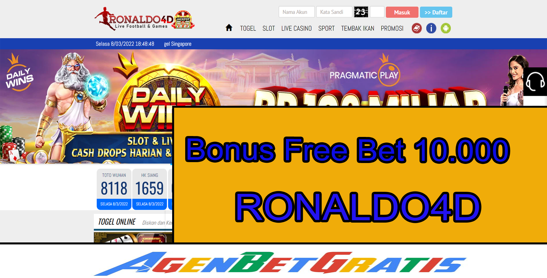 RONALDO4D - Bonus FreeBet 10.000