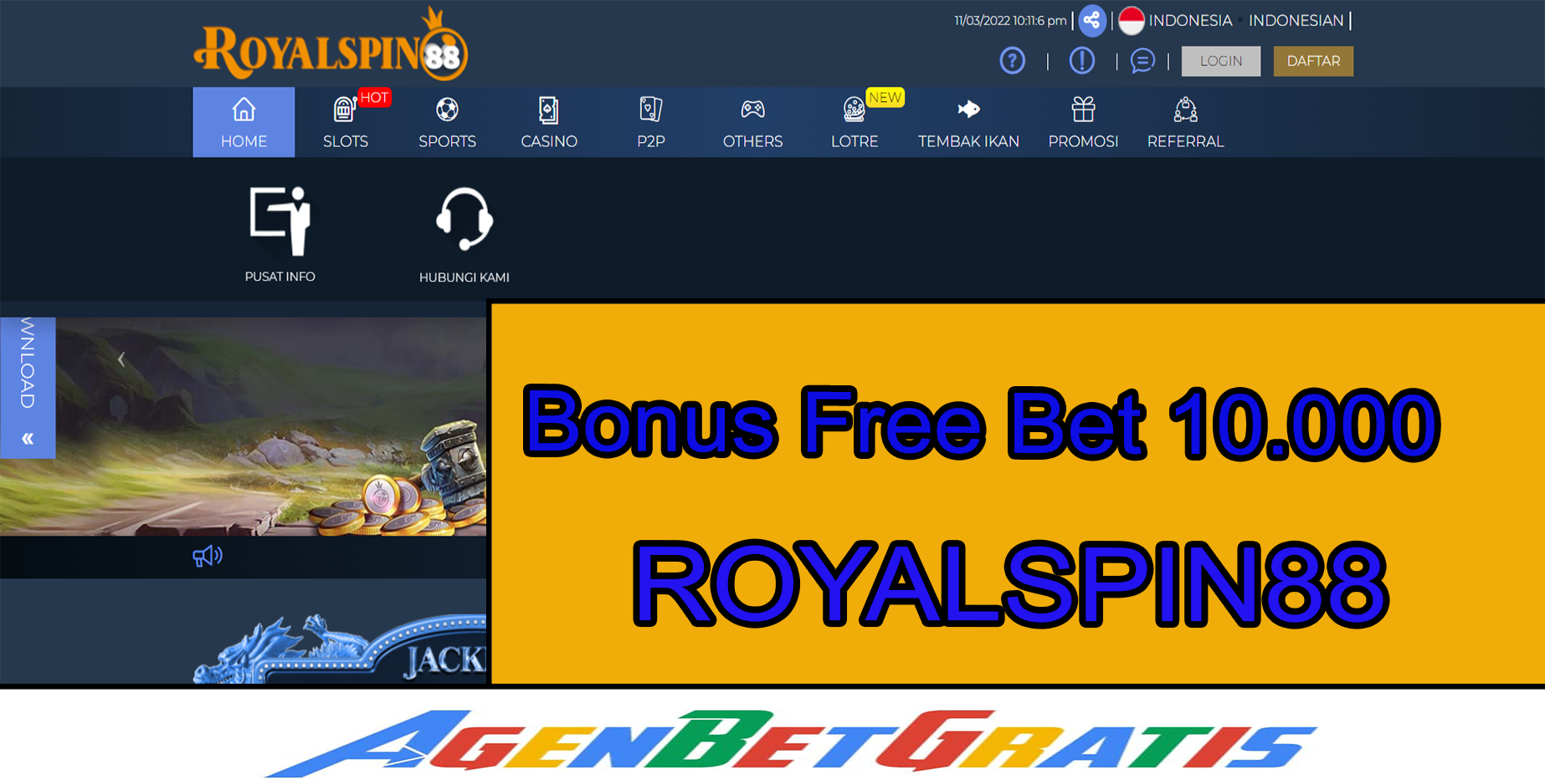 ROYALSPIN88 - Bonus FreeBet 10.000