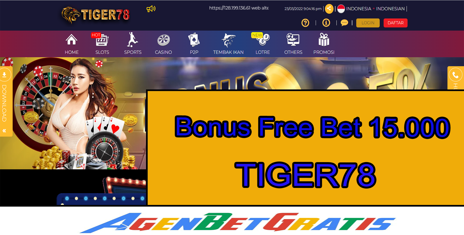 TIGER78 - Bonus FreeBet 15.000