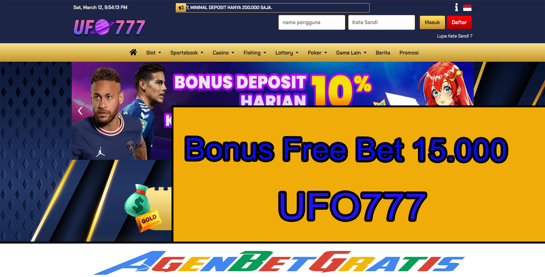 UFO777 - Bonus FreeBet 15.000