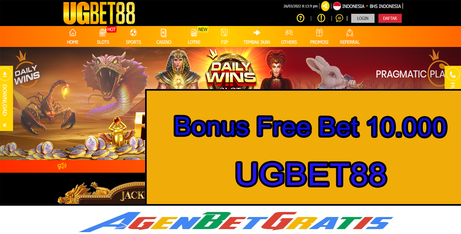 UGBET88 - Bonus FreeBet 10.000