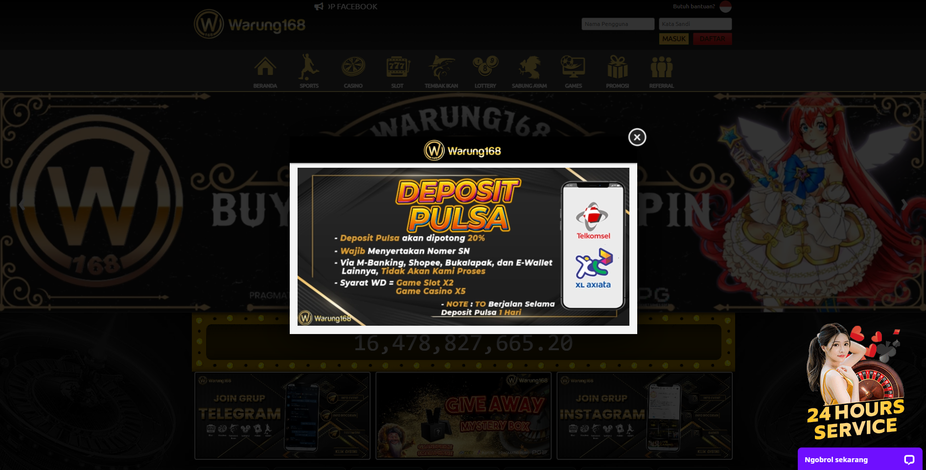 Warung168 - Situs Judi Slot , Casino & Sportbook Online
