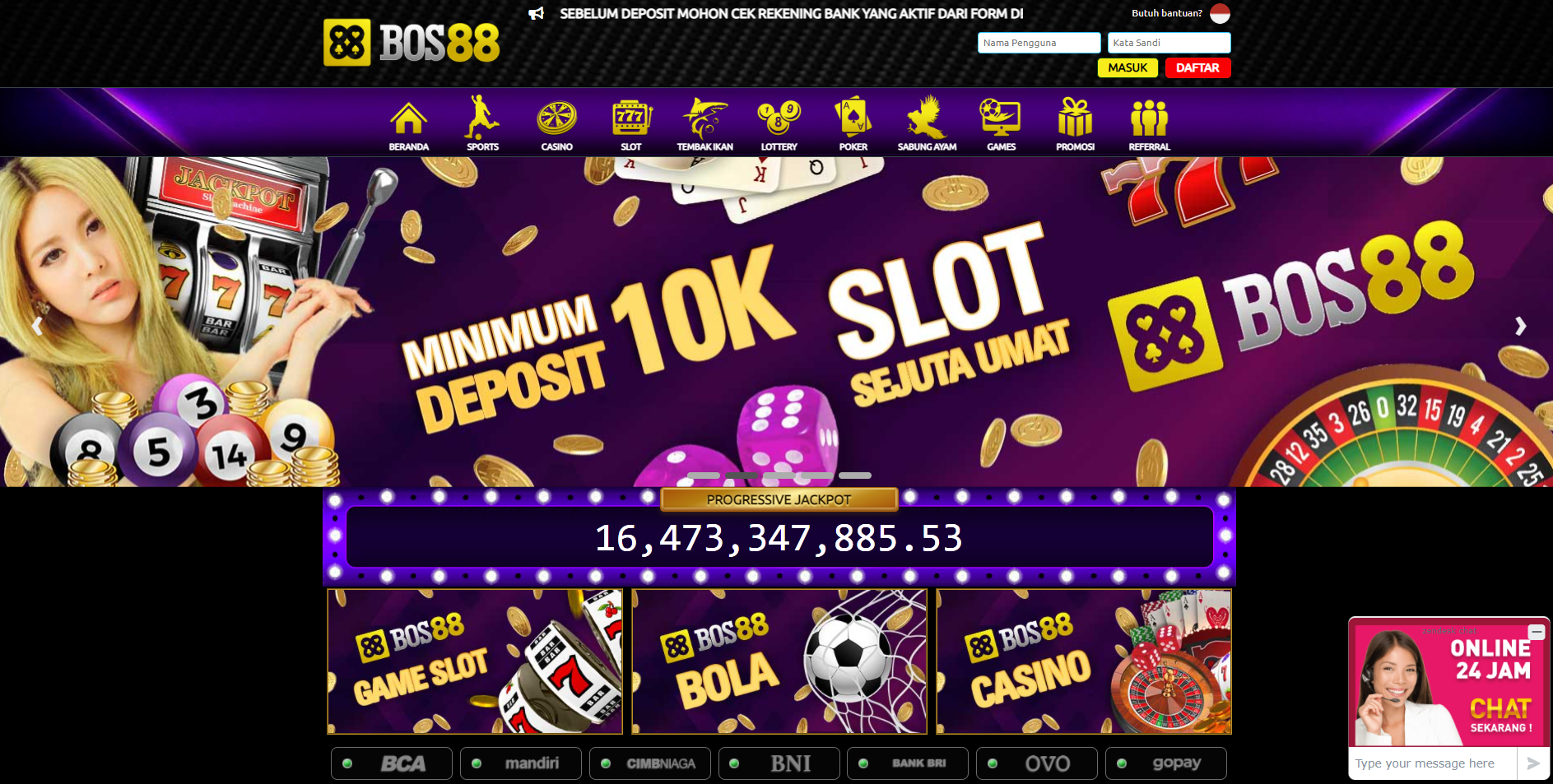 Bos88 - Slot Online Paling Gampang Menang di Indonesia Pragmatic Play