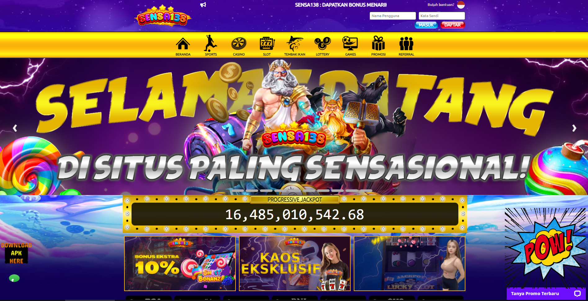 Sensa138 Agen Slot Online Resmi, Terpercaya & Terlengkap