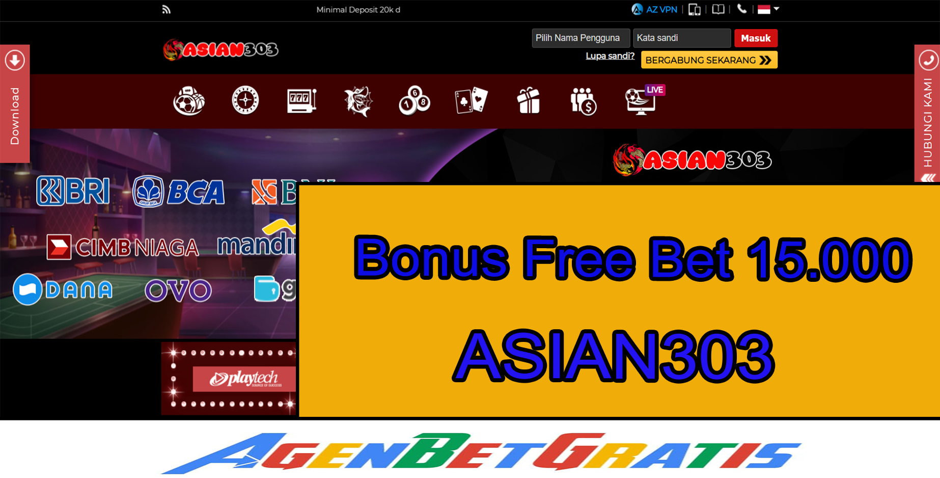 ASIAN303 - Bonus FreeBet 15.000