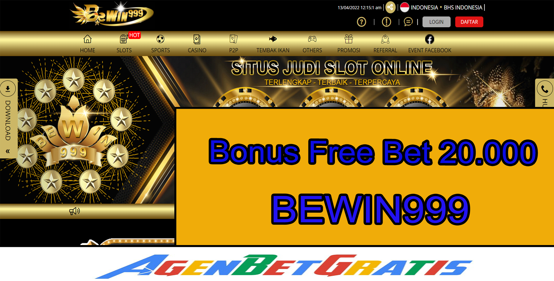 BEWIN99 - Bonus FreeBet 20.000