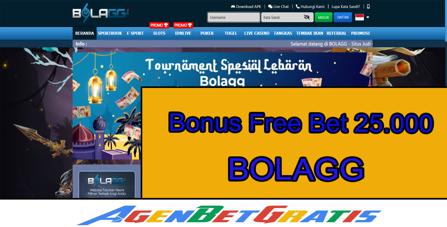 BOLAGG - Bonus FreeBet 25.000