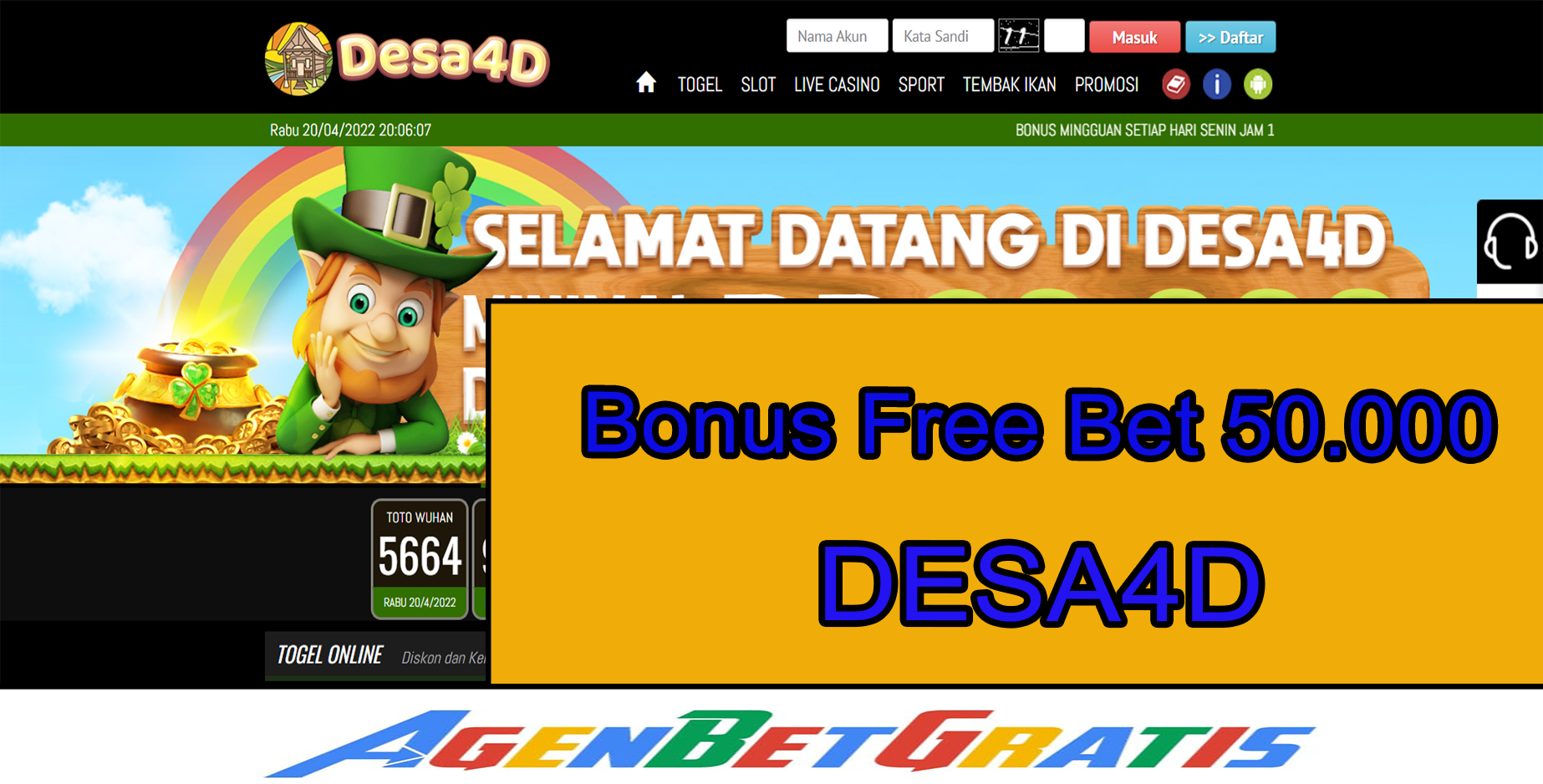 DESA4D - Bonus FreeBet 50.000