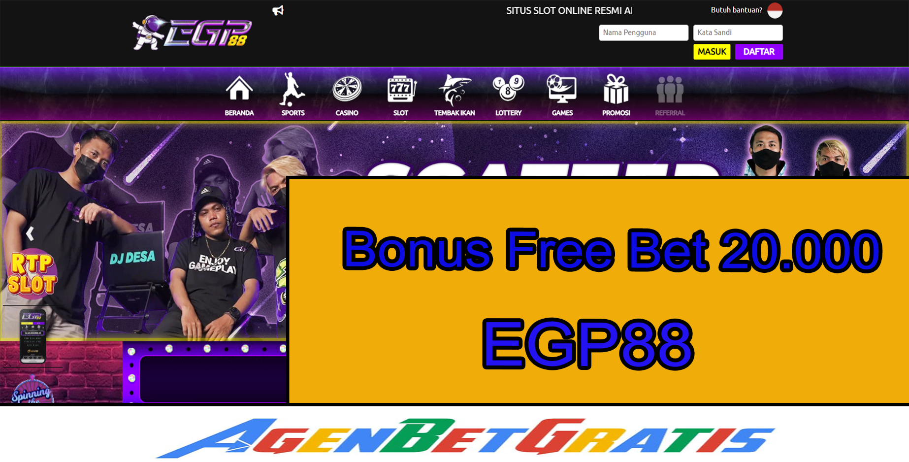 EGP88 - Bonus FreeBet 20.000
