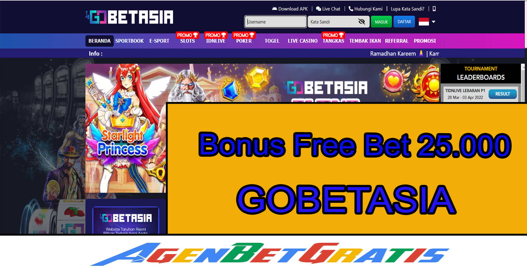 GOBETASIA - Bonus FreeBet 25.000