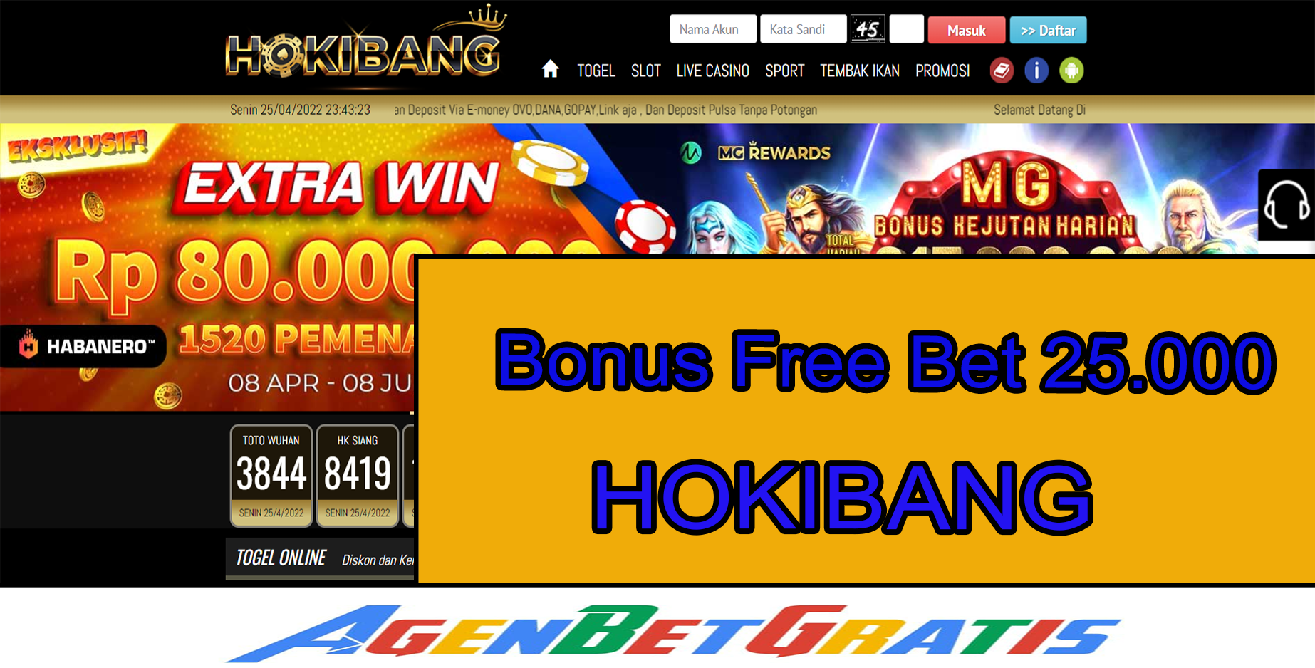 HOKIBANG - Bonus FreeBet 25.000