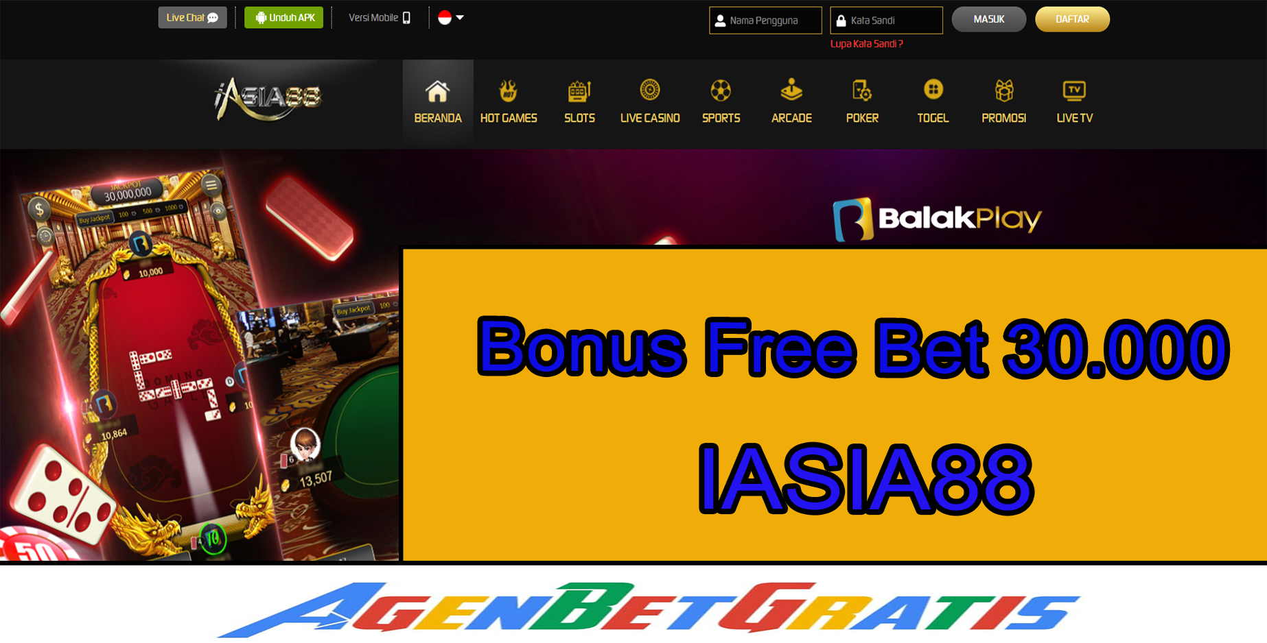 IASIA88 - Bonus FreeBet 30.000