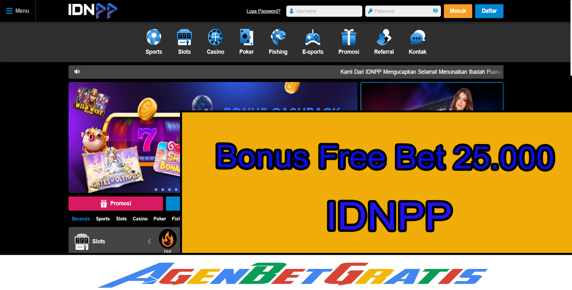 IDNPP - Bonus FreeBet 25.000