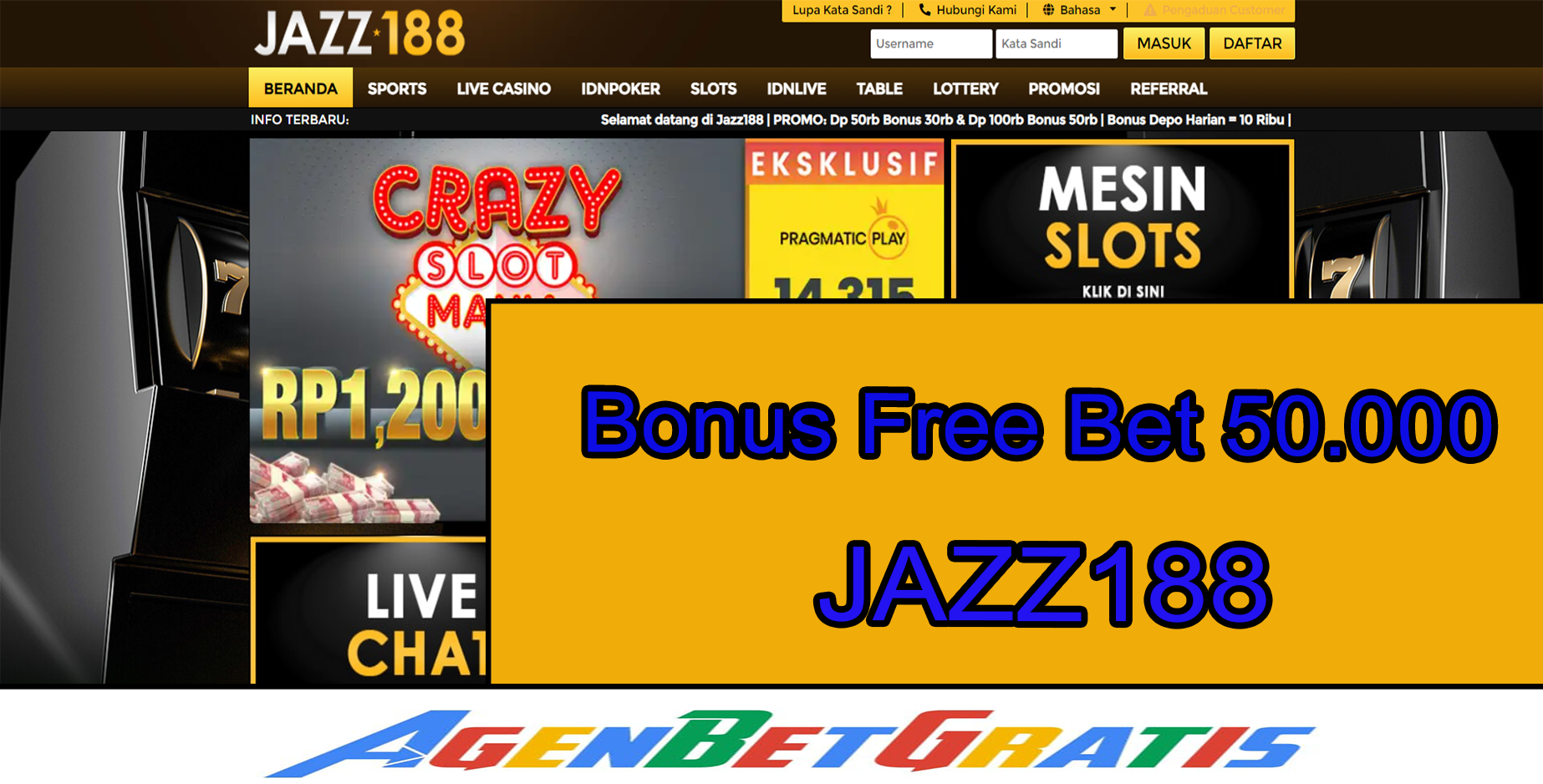 JAZZ188 - Bonus FreeBet 50.000