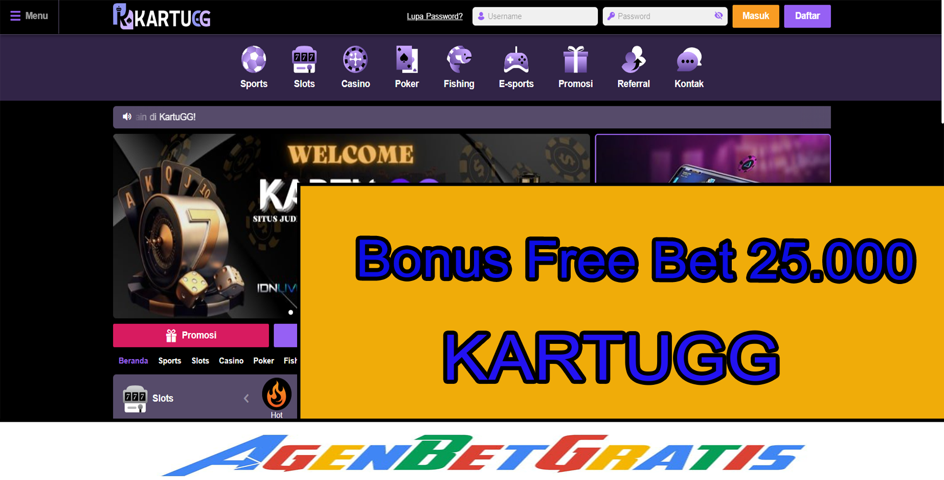 KARTUGG - Bonus FreeBet 25.000