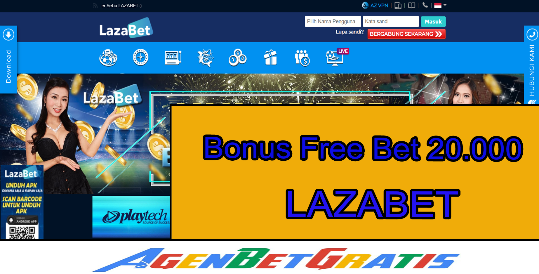 LAZABET - Bonus FreeBet 20.000