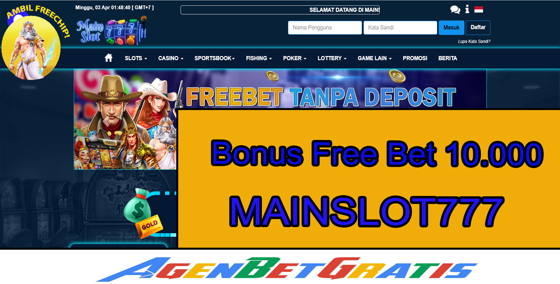 MAINSLOT777 - Bonus FreeBet 10.000