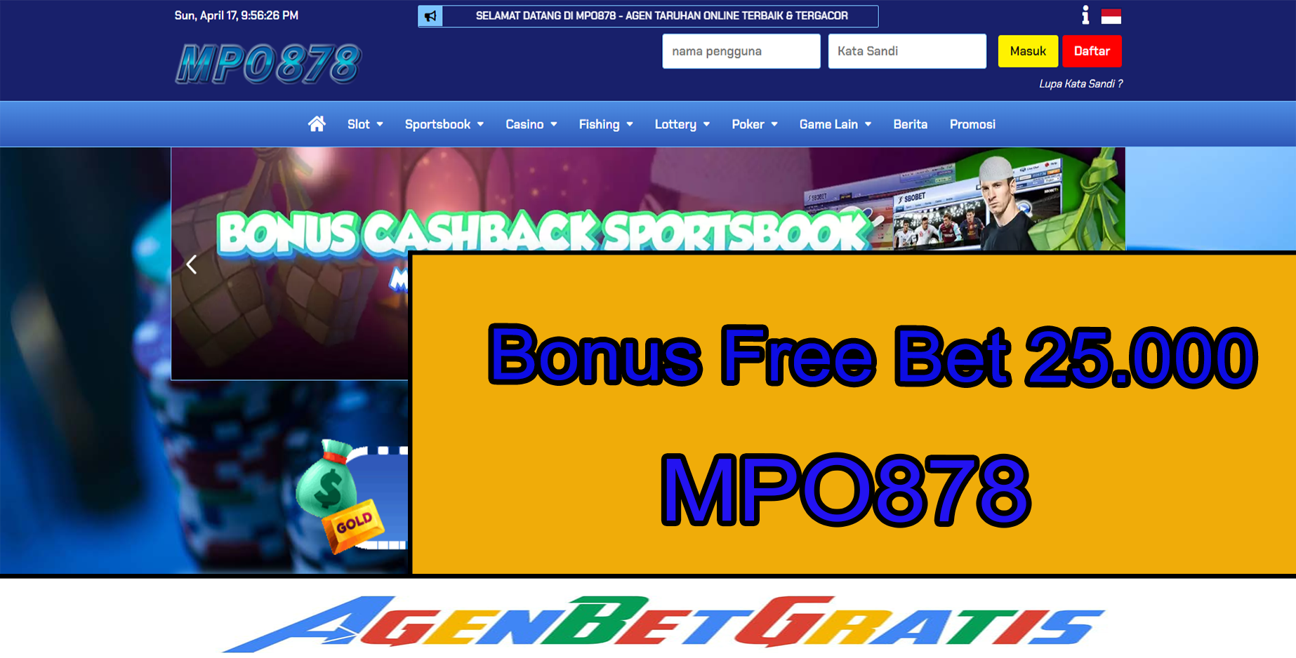 MPO878 - Bonus FreeBet 25.000