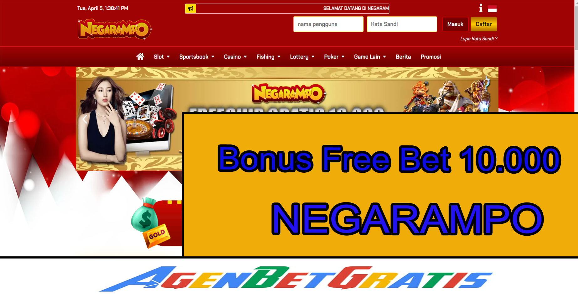 NEGARAMPO - Bonus FreeBet 10.000