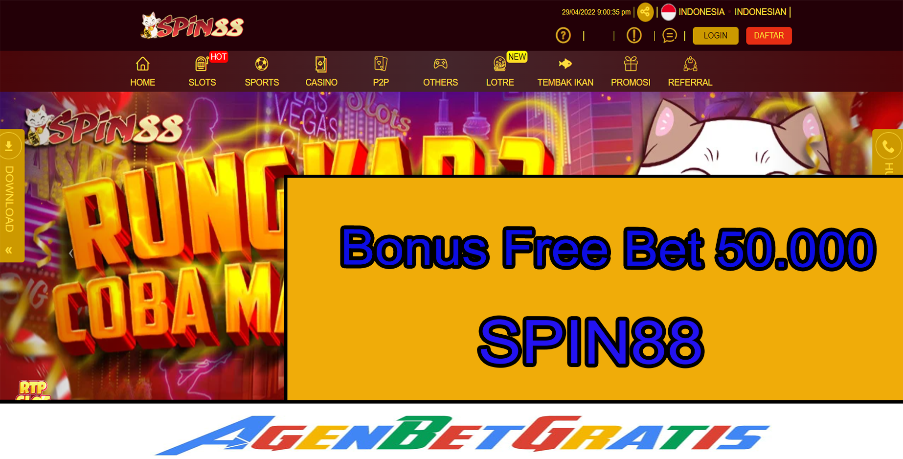 SPIN88 - Bonus FreeBet 50.000