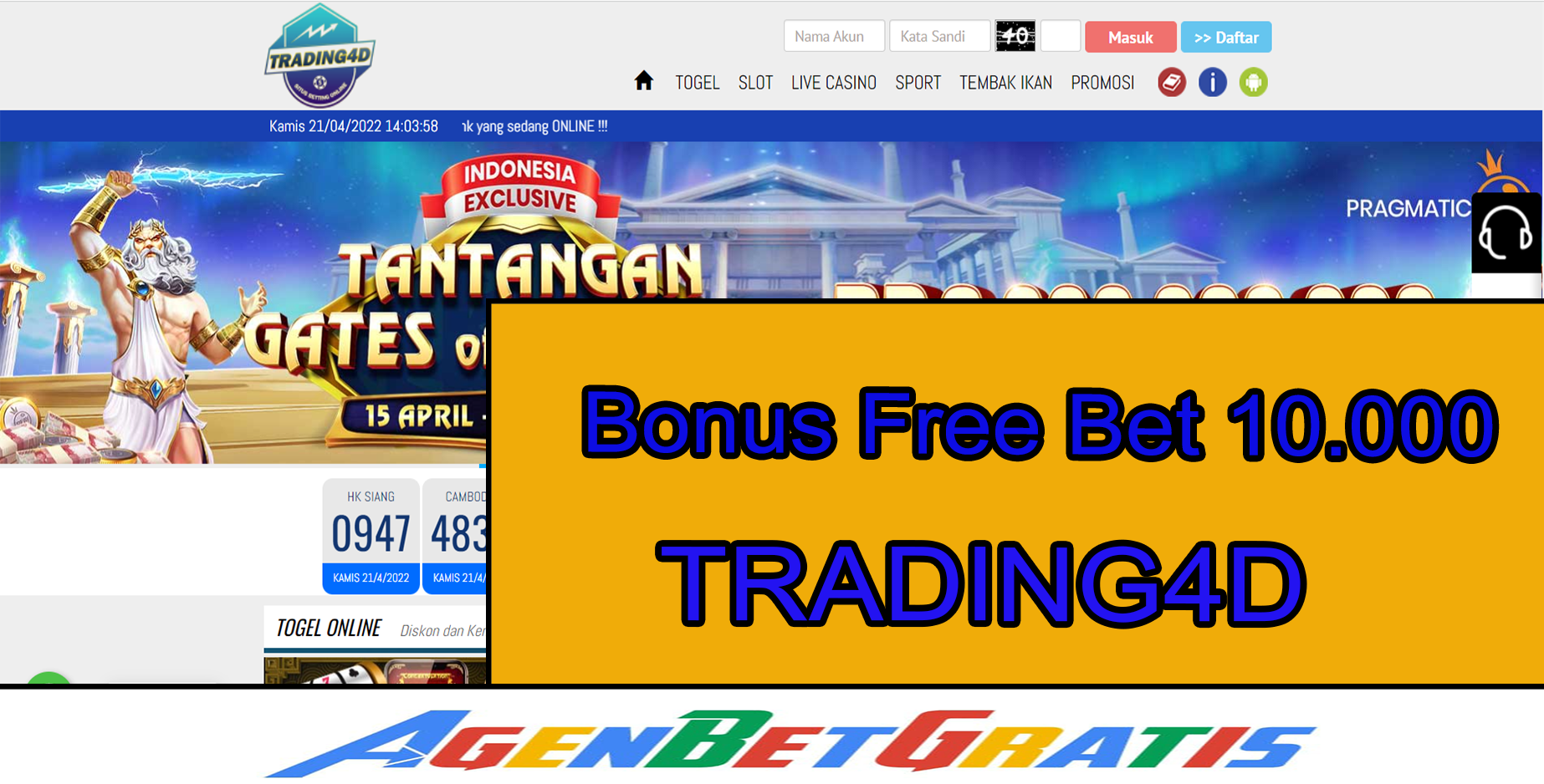 TRADING4D - Bonus FreeBet 10.000