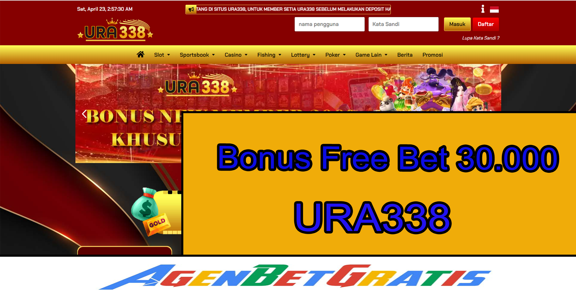 URA338 - Bonus FreeBet 30.000