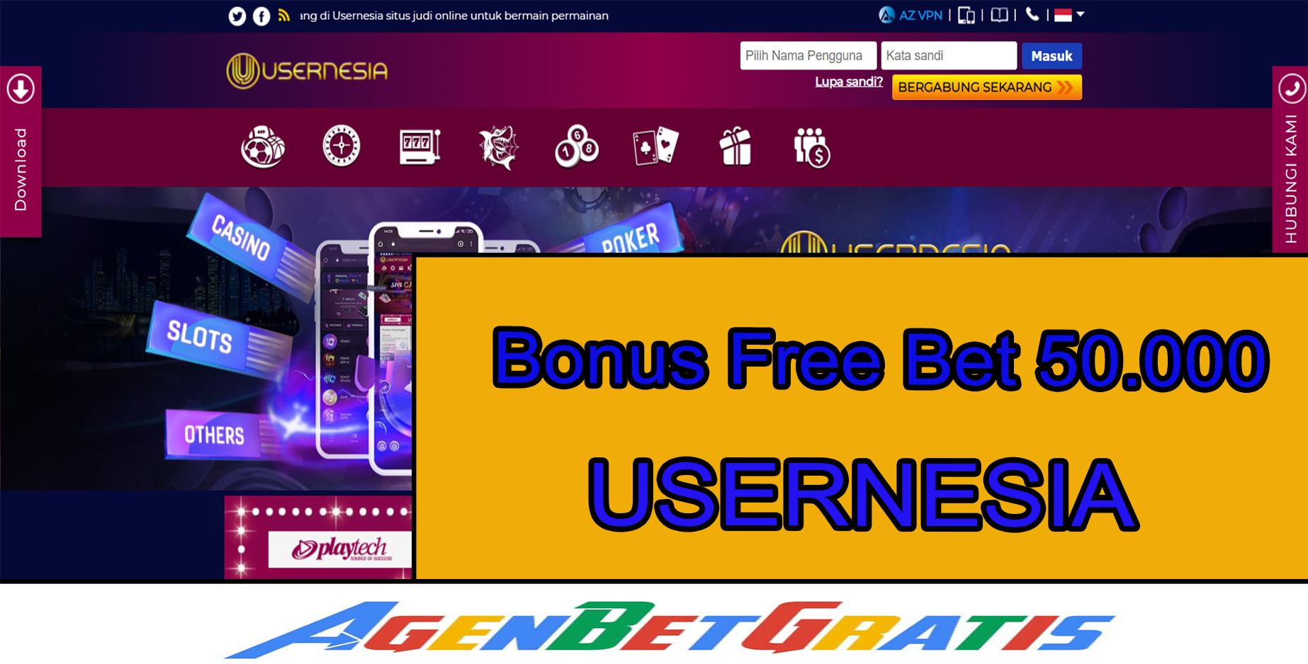 USERNESIA - Bonus FreeBet 50.000