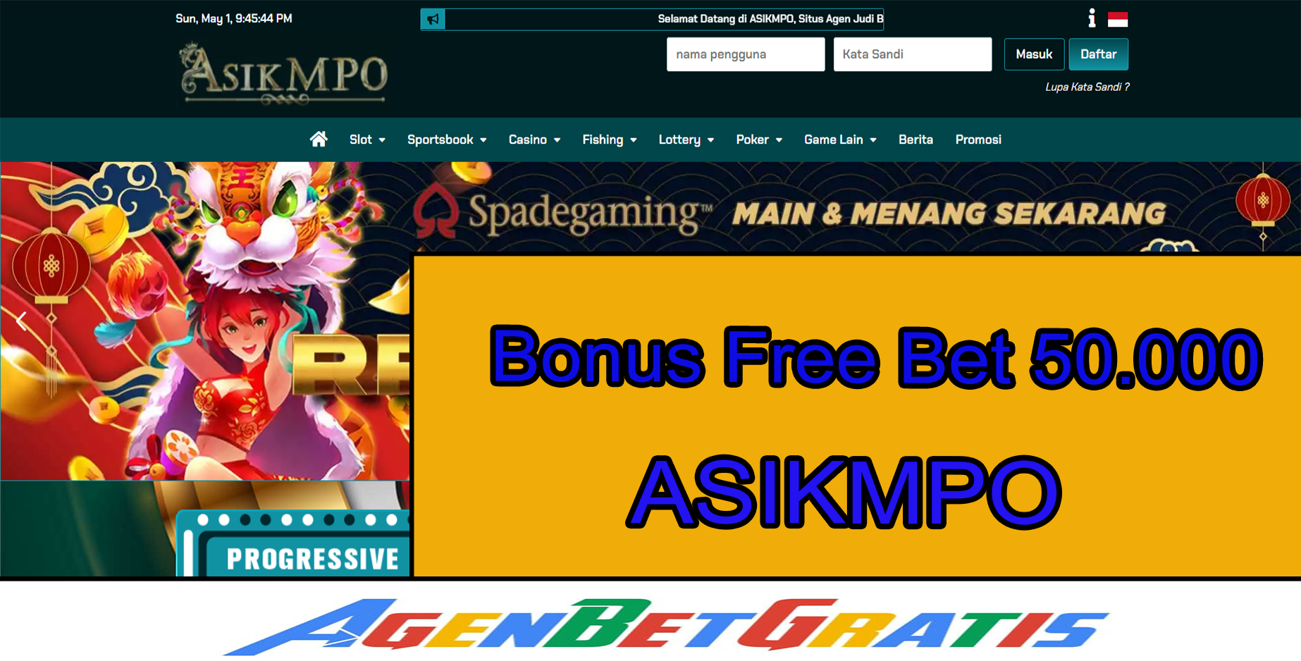 ASIKMPO - Bonus FreeBet 50.000