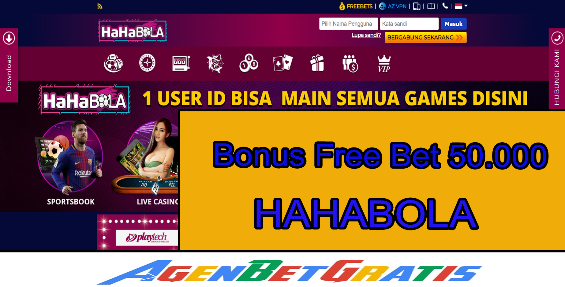 HAHABOLA - Bonus FreeBet 50.000