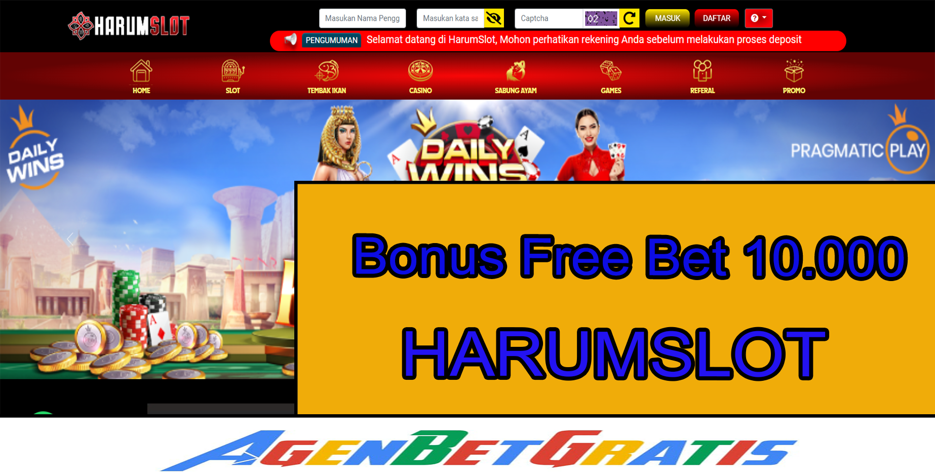 HARUMSLOT - Bonus FreeBet 10.000