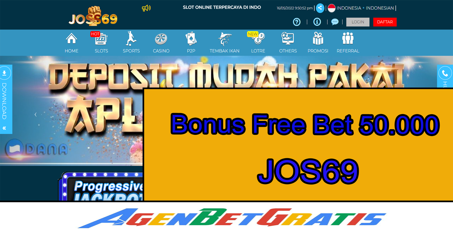 JOSS69 - Bonus FreeBet 50.000