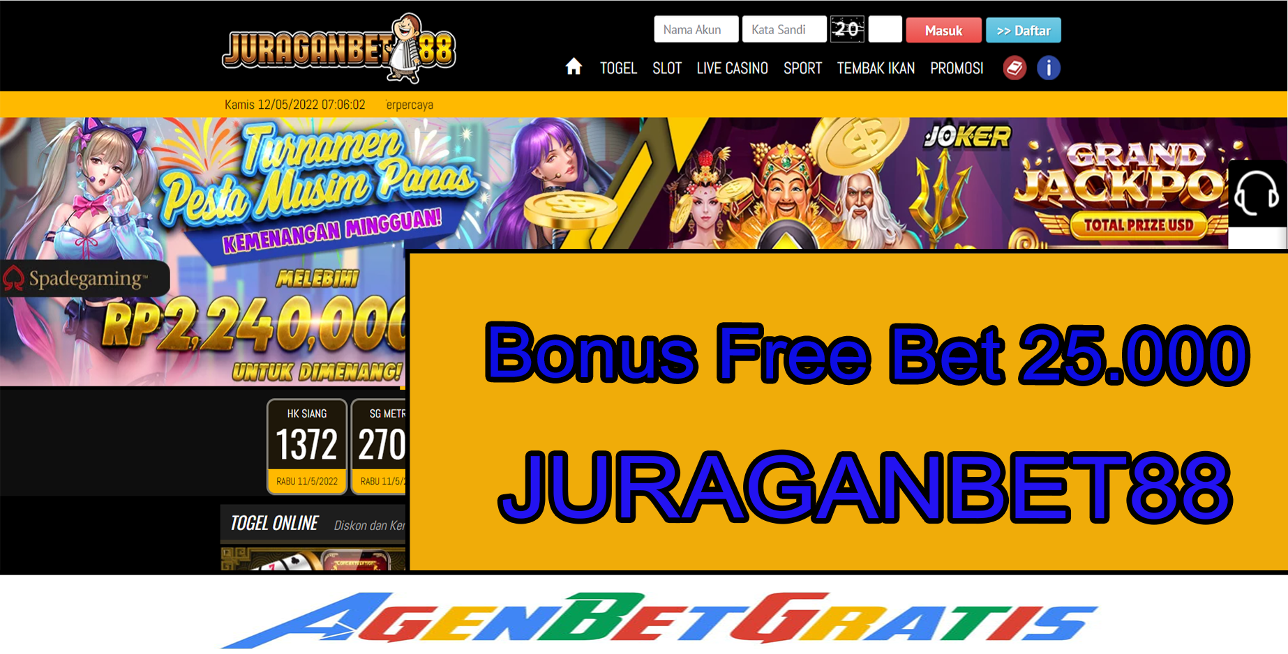 JURAGANBET88 - Bonus FreeBet 25.000