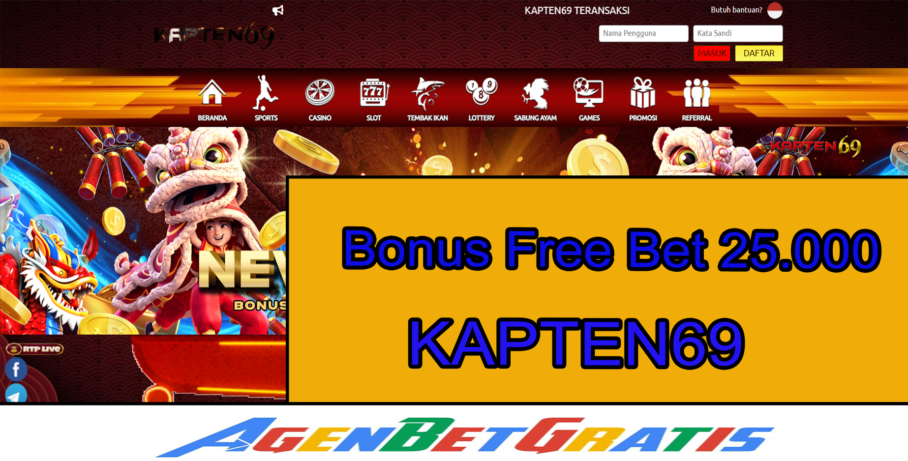 KAPTEN69 - Bonus FreeBet 25.000