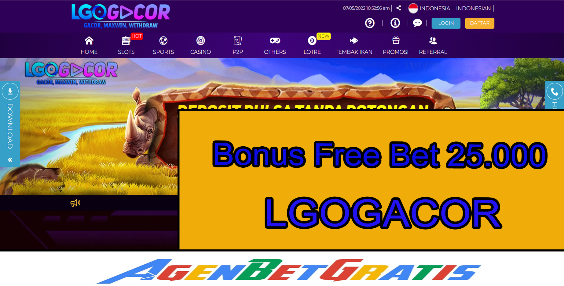 LGOGACOR - Bonus FreeBet 25.000