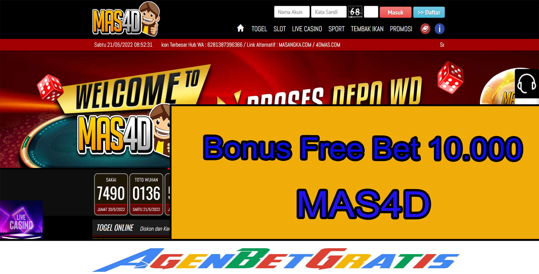 MAS4D - Bonus FreeBet 10.000