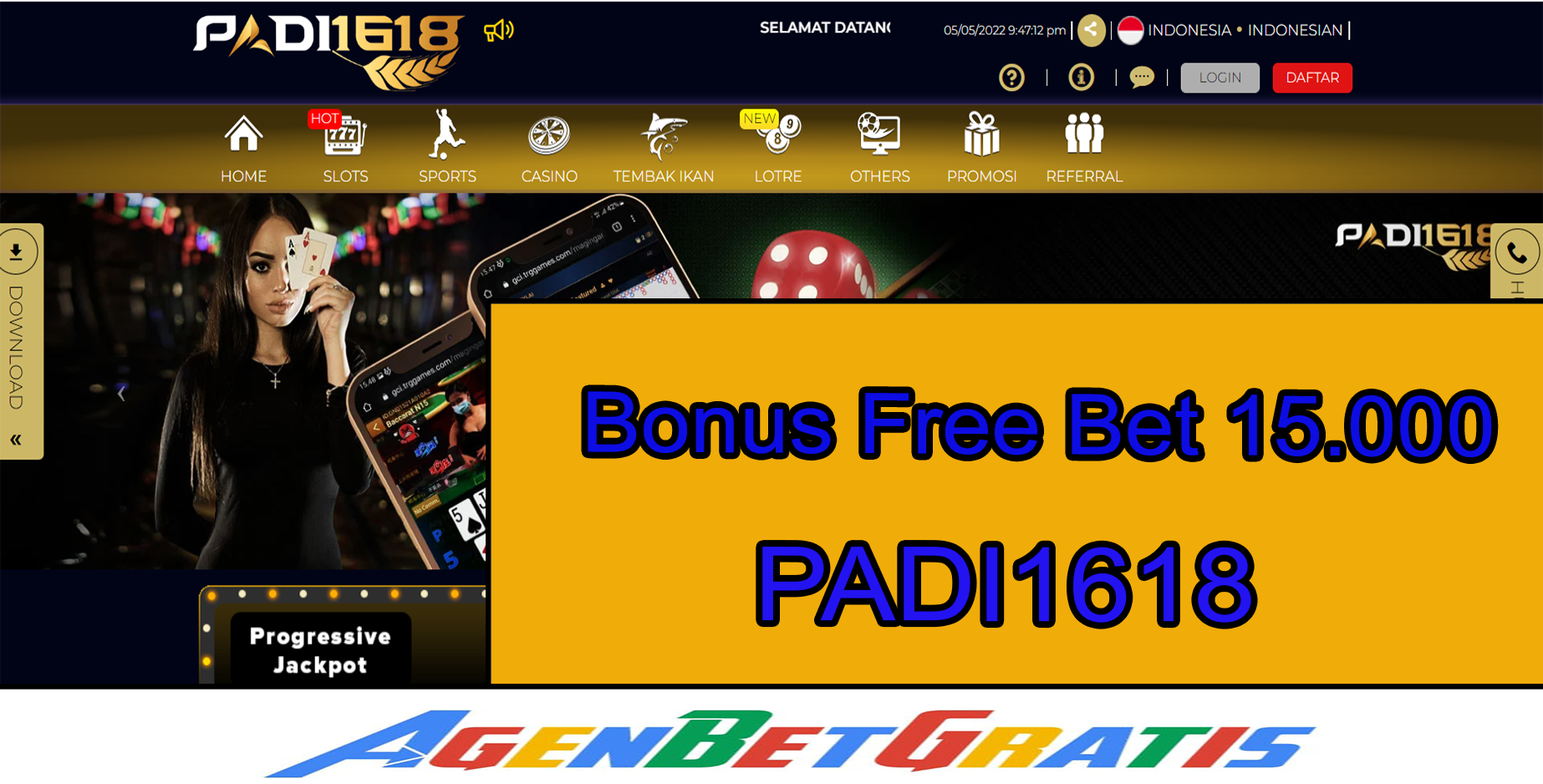 PADI1618 - Bonus FreeBet 15.000