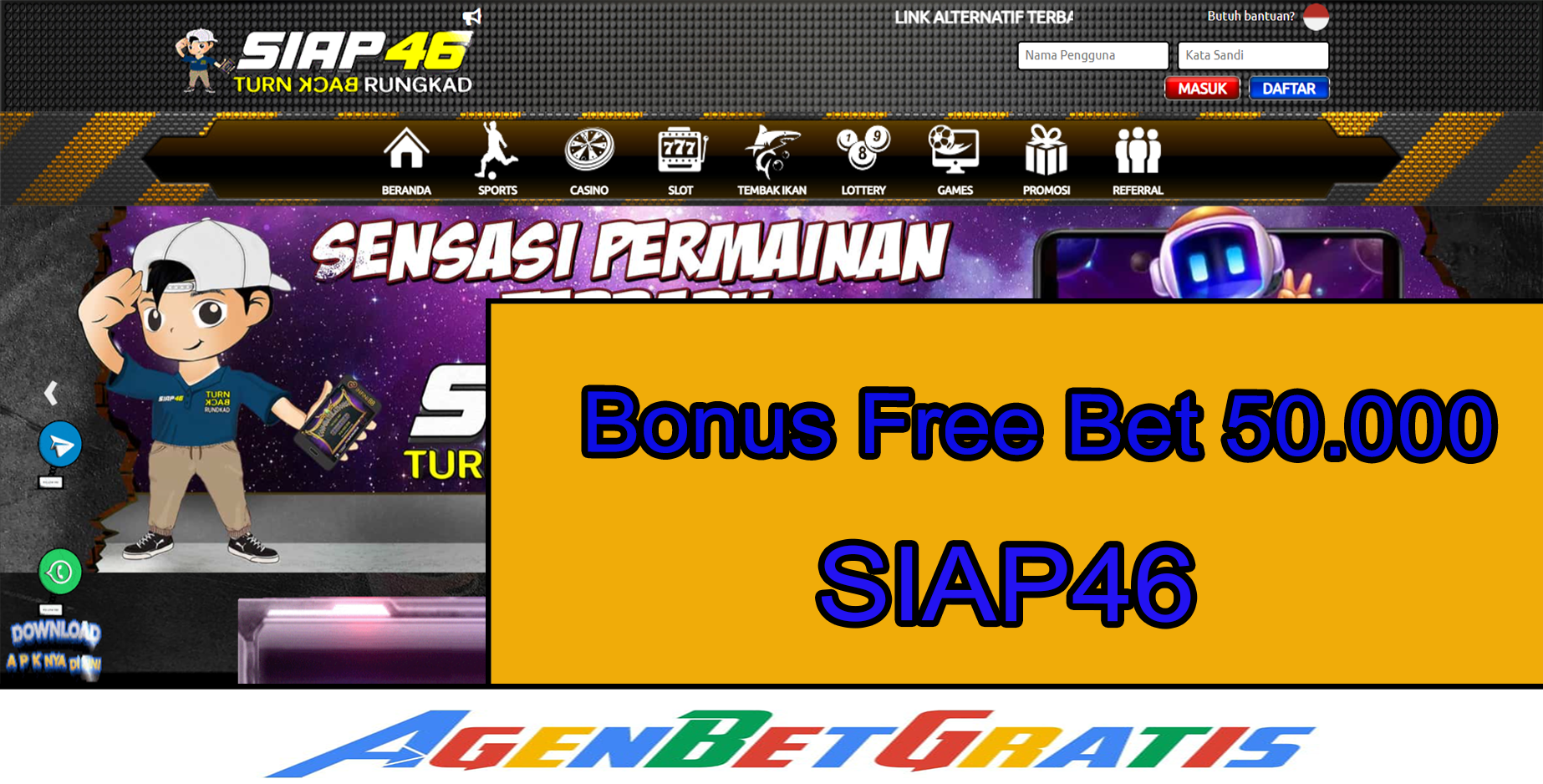 SIAP46 - Bonus FreeBet 50.000