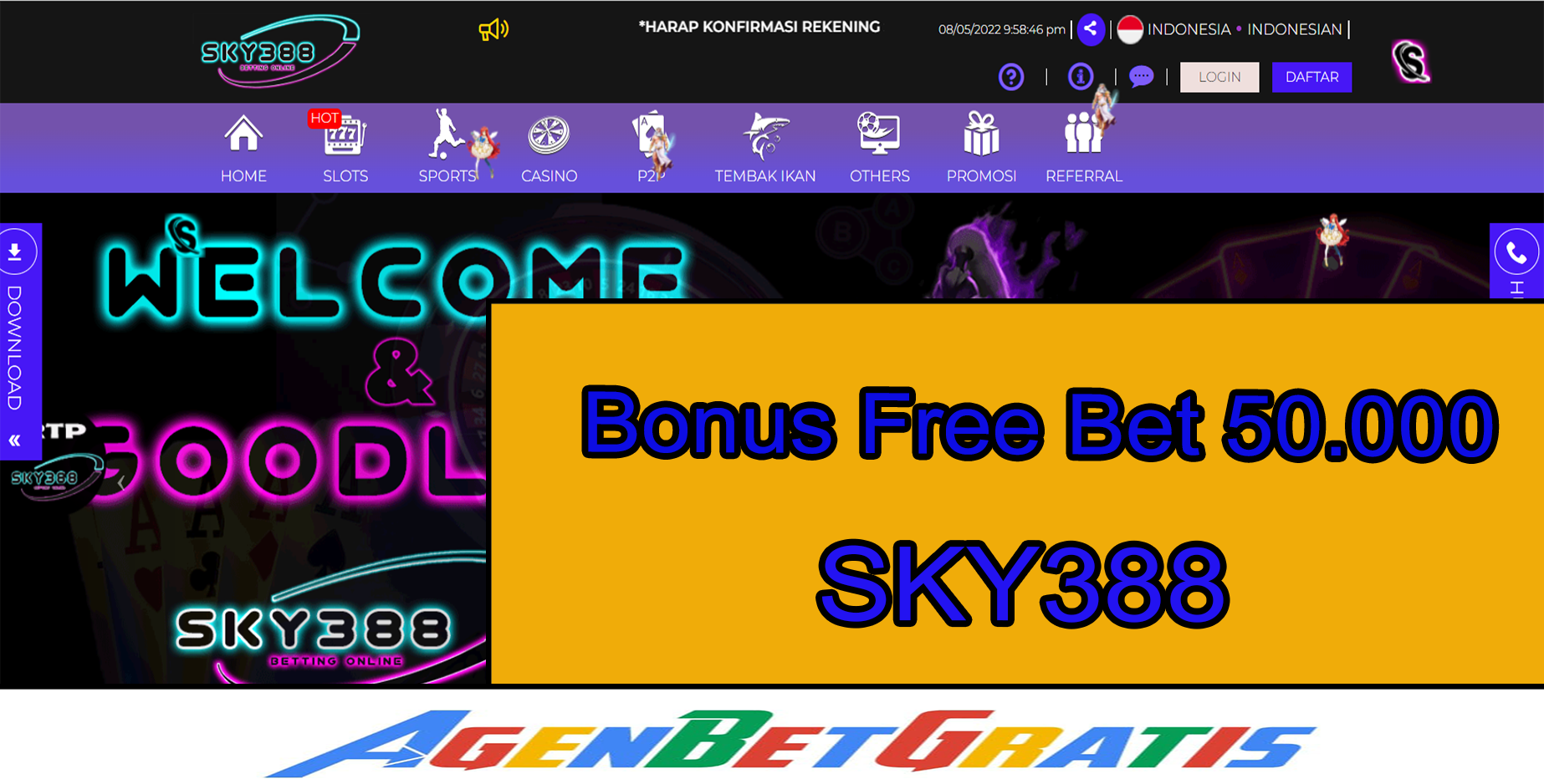 SKY388 - Bonus FreeBet 50.000